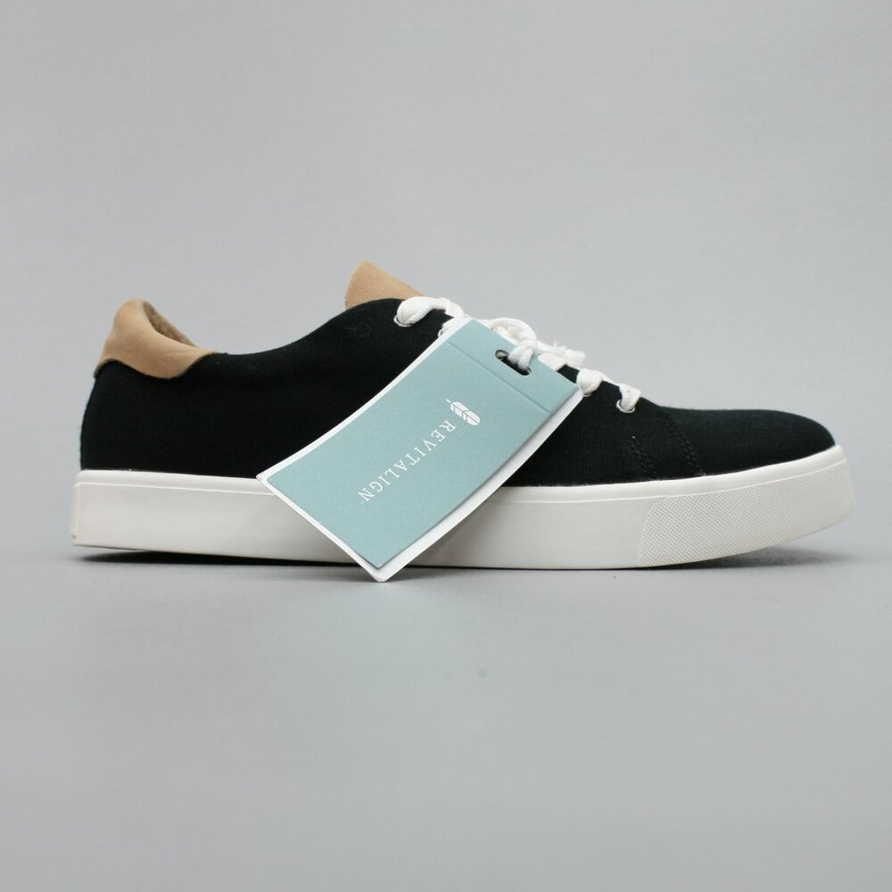 REVITALIGN Black and Tan Low-Top Athletic Sneakers - Picture 4 of 10